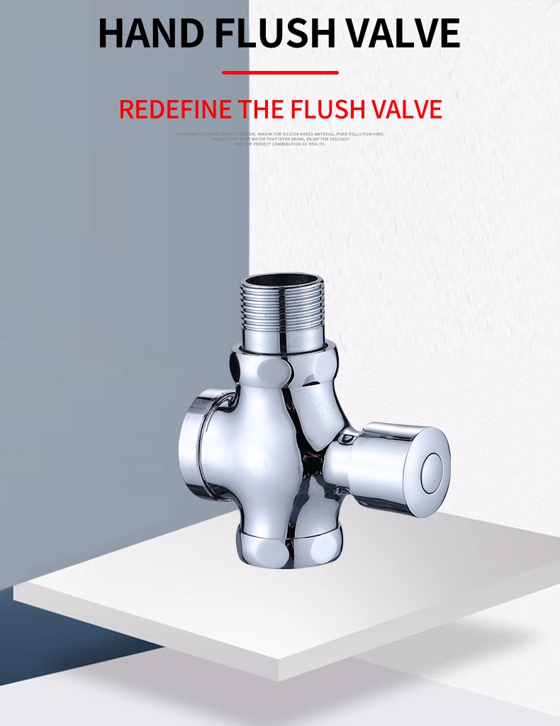 Chrome Plate Brass Body Single Handle Water Valves Factory Price Time-Delay Flush Valve for Public Toilet